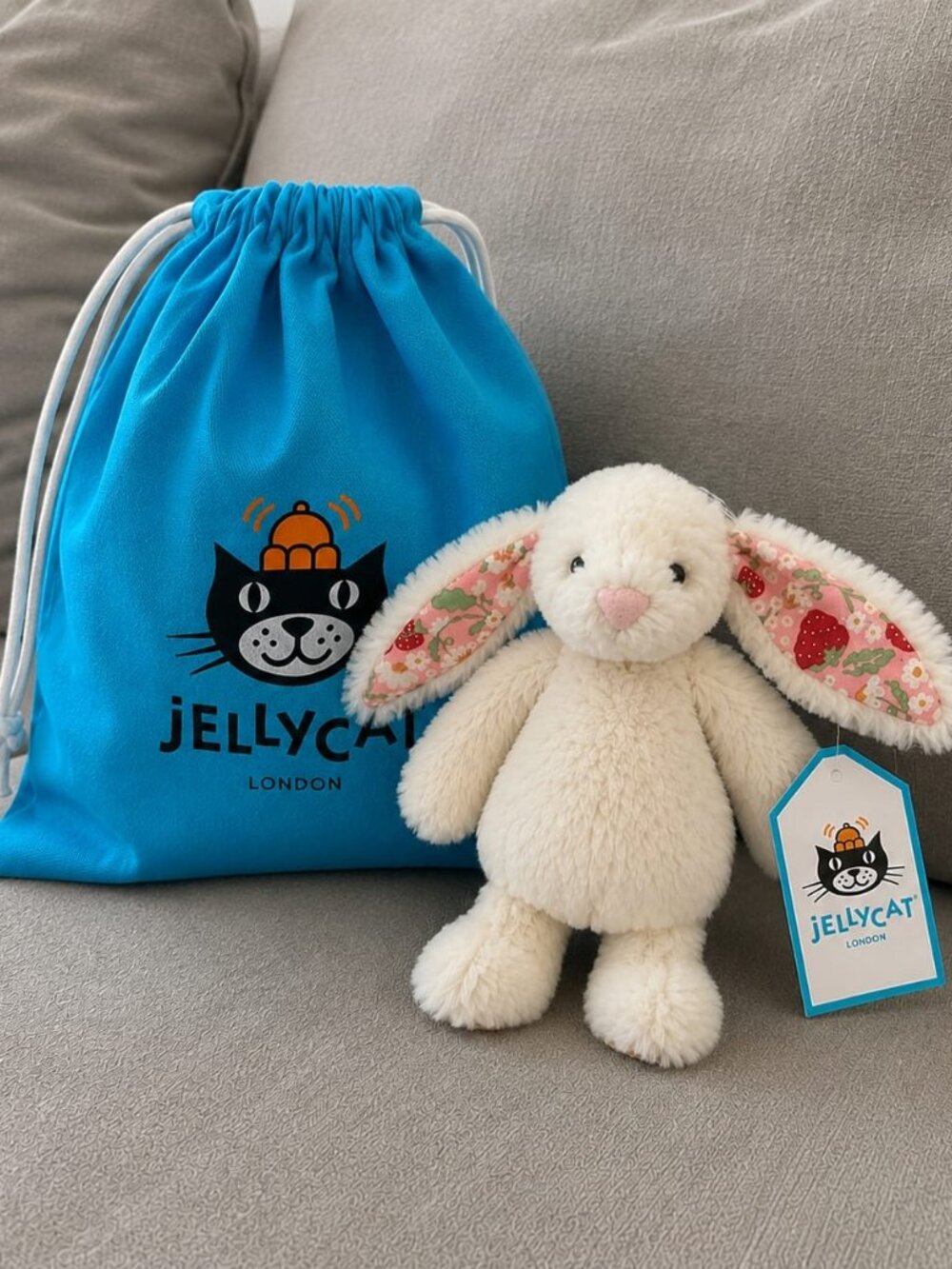 Jellycat Blossom Cream Bunny Berry Bag Charm